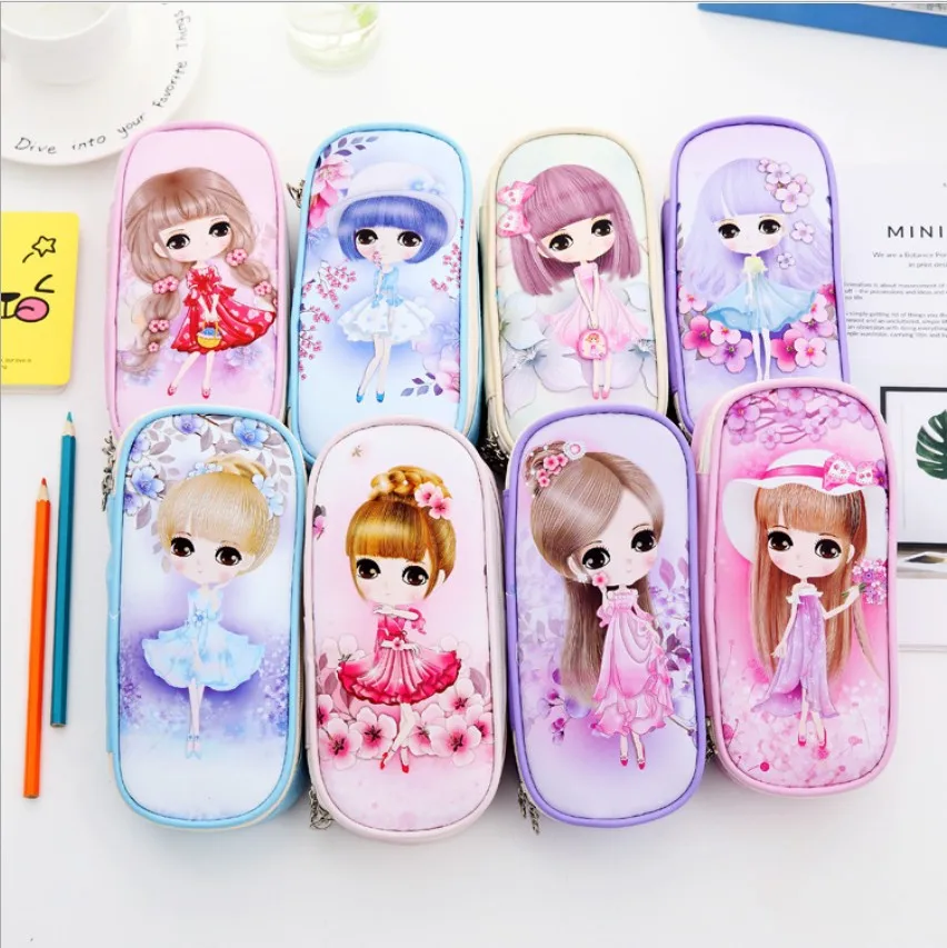 Чехол для карандашей Kawaii Girls милые животные большая емкость пенал ручка коробка