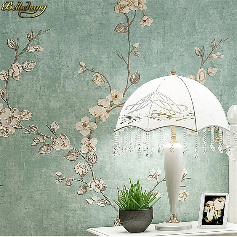 beibehang 53X300cm Idyllic American big flower self-adhesive wallpaper bedroom living room TV background wall wallpaper for wall beibehang custom 3d idyllic natural scenery and flowers living room bedroom background wallpaper 3d stereo wall mural wallpaper