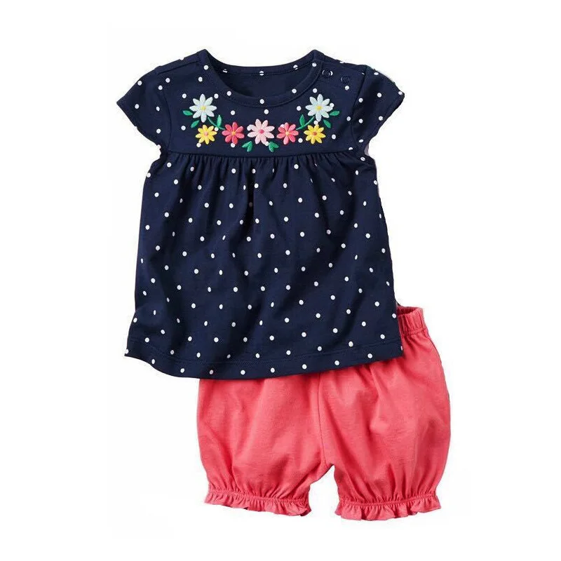 Комплект одежды из 2 предметов с бабочками для маленьких девочек комплекты одежды для новорожденных футболка для девочек Джемперы, шорты, штаны Детское платье на возраст от 0 до 2 лет - Цвет: color at picture