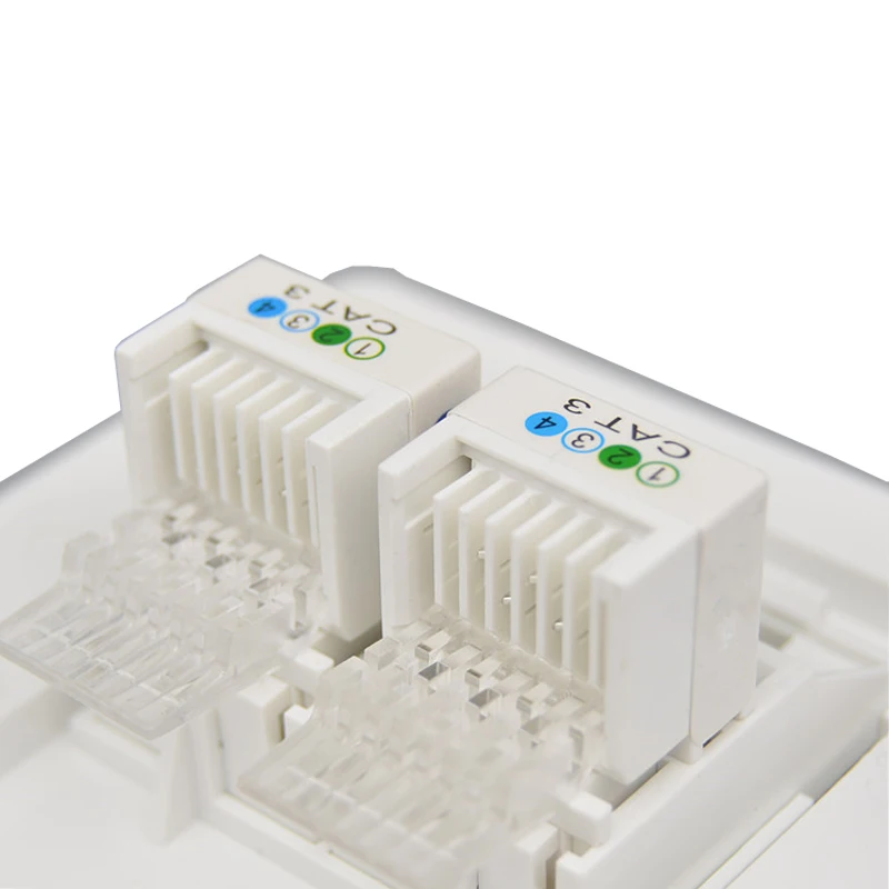 Два порта CAT3 RJ11 Телефонная настенная панель 86x86 мм телефонная Лицевая панель розетка