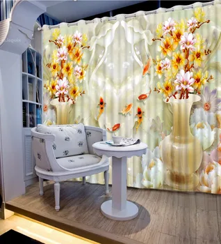 

High quality Thickness Polyester Curtain Photo 3D Curtain Bedroom Blackout 3D Window Curtains For Hotel Cafa Office Drapes