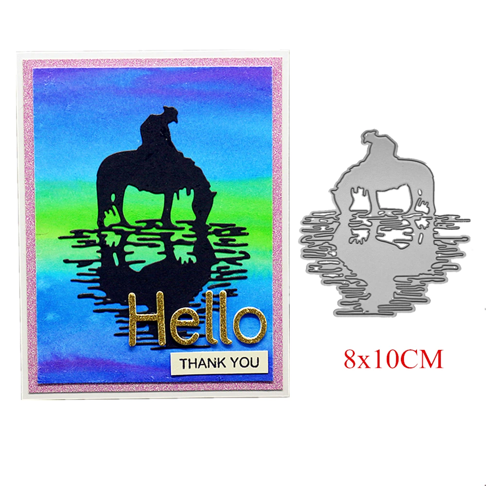 

2019 Metal Cutting Dies Ride Horse Lake 8x10CM For DIY Scrapbooking Stencil Stamp Craft Photo Frame Gift Card fustelle metallich