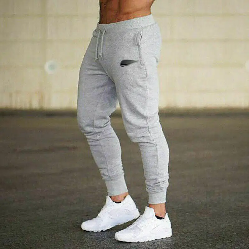 Новые мужские брюки, повседневные тренировочные штаны-шаровары, спортивные штаны для бега, спортивные брюки - Цвет: Серый
