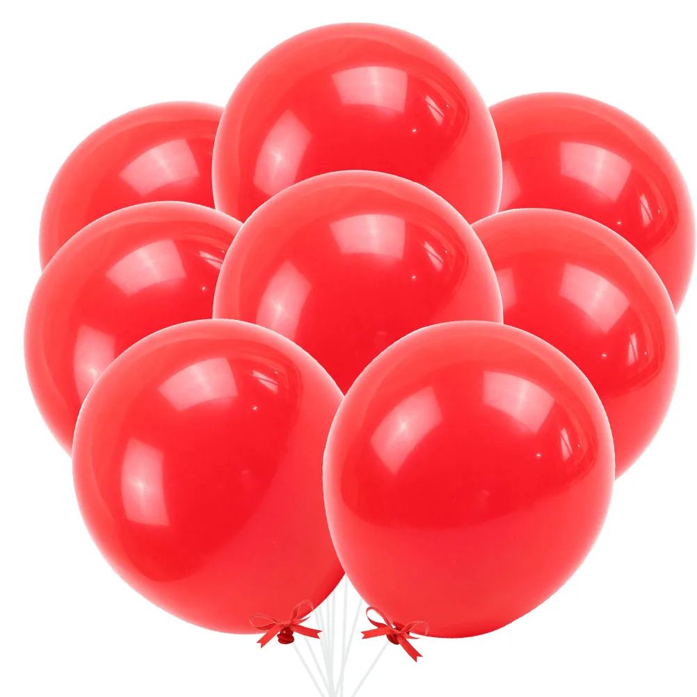 

20Pcs 10Inch Latex Balloons Party Thickened Pearlescent Shining Balloons For Birthday Decorations (Red)