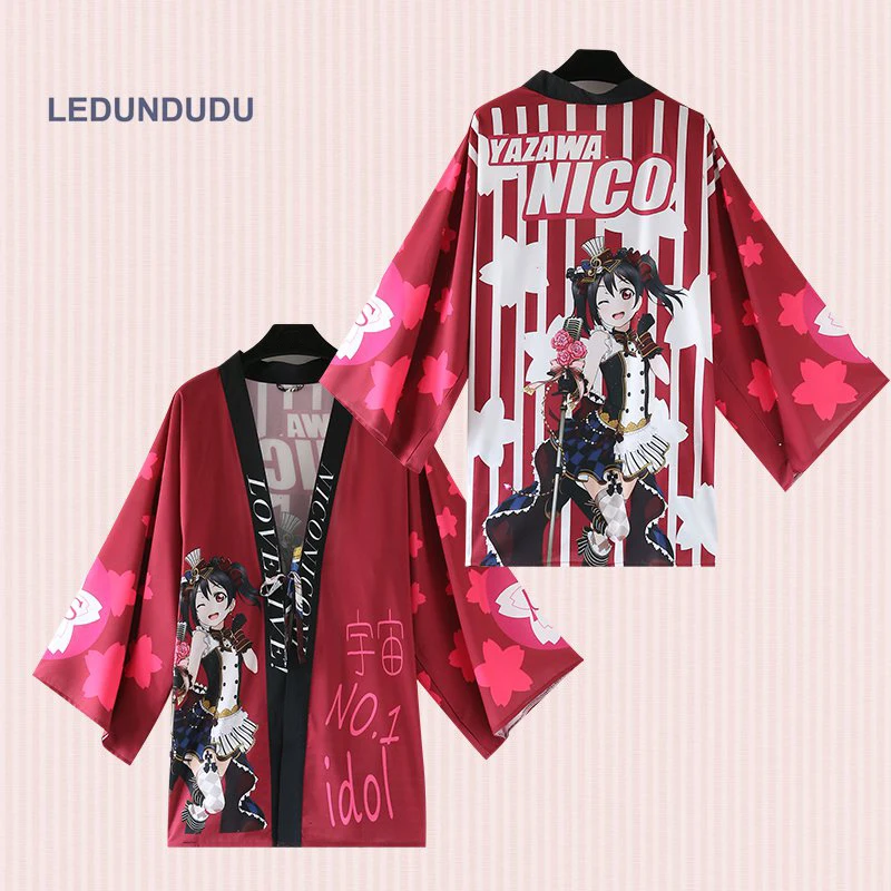 Love Live банные халаты шифоновая Пижама плащи Nico Yazawa костюмы для косплея Ayase Eli Yukata Coat