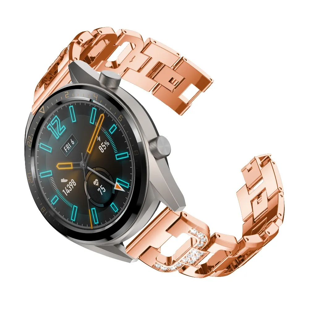 22 мм для Huawei Watch GT Нержавеющая сталь ремешок часов металлический Samsung galaxy watch 46