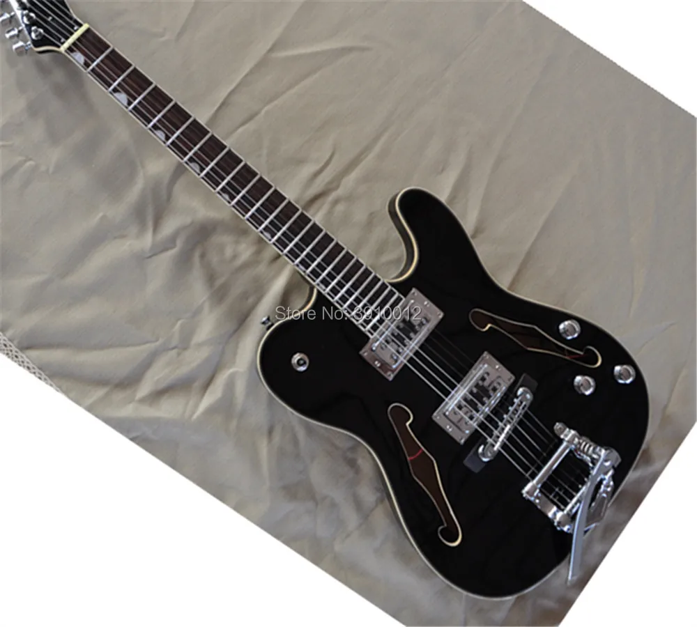 

2018,HOT double F hole TELE JAZZ Electric guitar custom Hollow body Guitars TL black ,Factory direct sales,free shipping