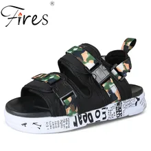 Fires Trend/мужские сандалии; модная удобная Пляжная обувь черного цвета; легкая повседневная обувь унисекс; летние шлепанцы; пара туфель на плоской подошве