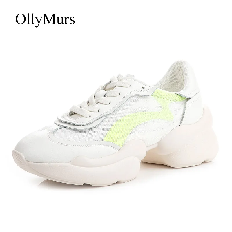 

Casual Shoes Women Platform Sneakers Mesh Fashion Brand White chaussures femme Patxhwork Ladies Chunky footware Breathable Black