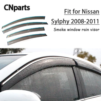 

CNparts 4pcs ABS For Nissan Sylphy 2008 2009 2010 2011 Car Smoke Window Visor Keep Fresh Air convection Accessories