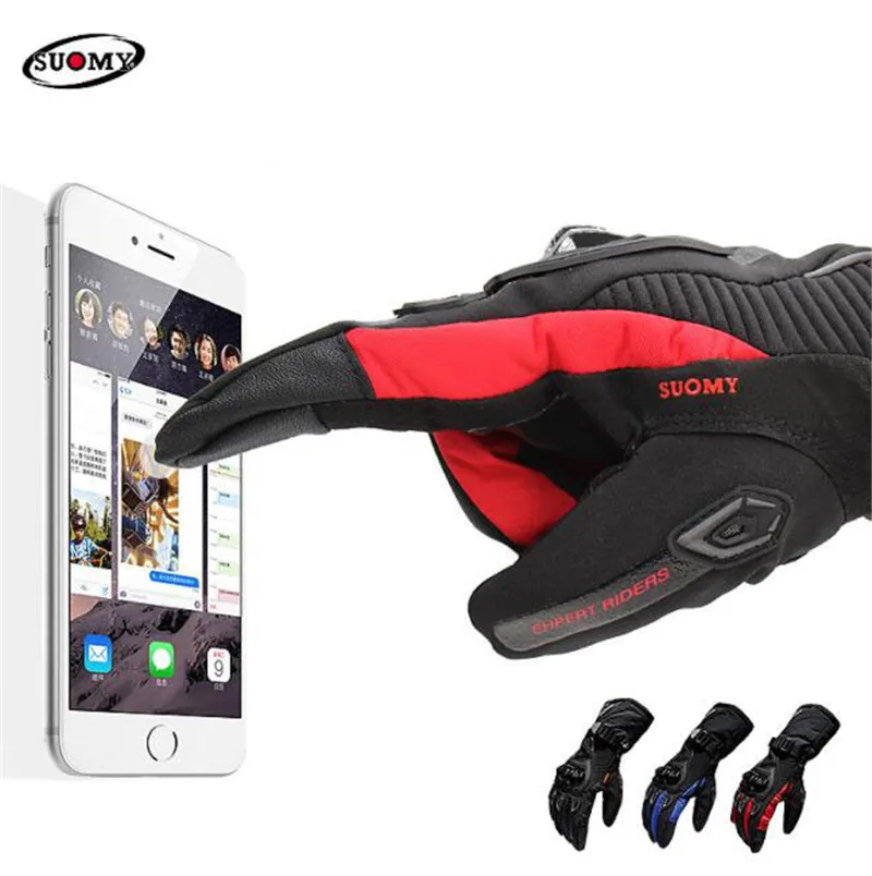 

SUOMY Motorcycle Gloves Men 100% Waterproof Windproof Winter Guantes Moto Gloves Touch Screen Motorbike Riding Gloves Motorcycle