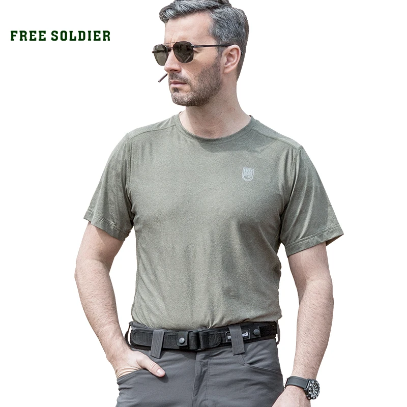 FREE SOLDIER спортивная тактическая футболка, с круглым вырезом новая модель весна лето быстросохнущая, воздухопроницаемая, эластичный материал
