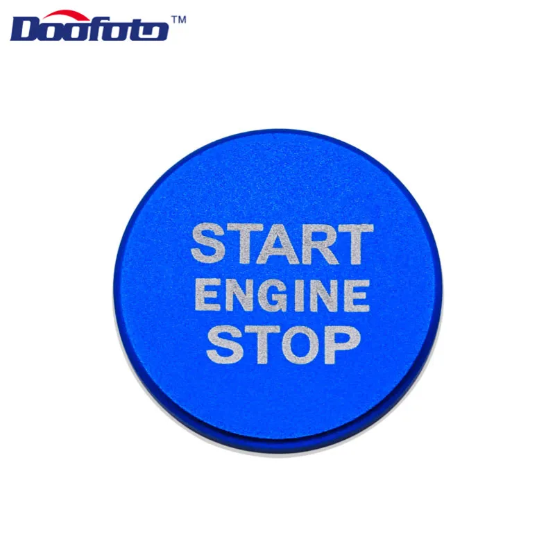 Doofoto кнопка запуска и остановки двигателя автомобиля крышка системы автомобиля Стайлинг кольцо для наклеивания для Audi Q5 8R A4 B9 A6 A7 C7 авто Круг Аксессуары - Название цвета: Button Cover Blue