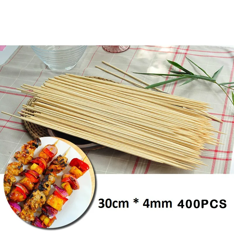 400 Pcs Chinese Bamboo Skewers Natural Bamboo Wood Bbq Skewers Potato Tower Sticks Skewers Bbq