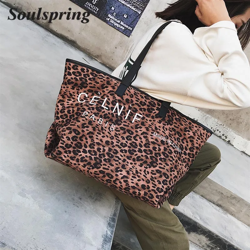 

Cool Leopard Big Tote Bag Female Bags Handbags Women Famous Brands Shoulder Bag New Fashion Tote Bags For Women 2018 Sac A Main