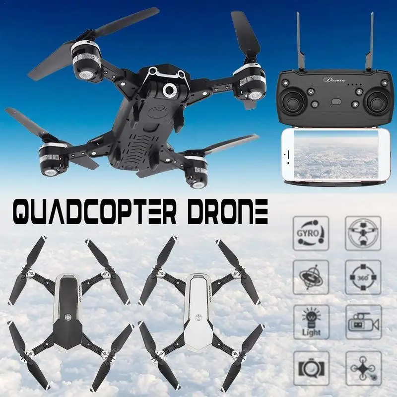  Wifi FPV Foldable Drone with 200W HD Camera Altitude Hold Headless Control 6 Axis Gyro RC Quadcopte