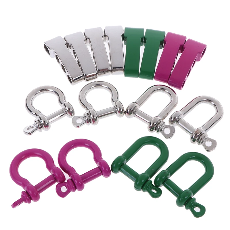 

2Pcs U Flat Adjustable Stainless Steel Shackle Buckle Clasp For Outdoor Survival DIY Umbrella Rope Bracelet Lanyard Cord