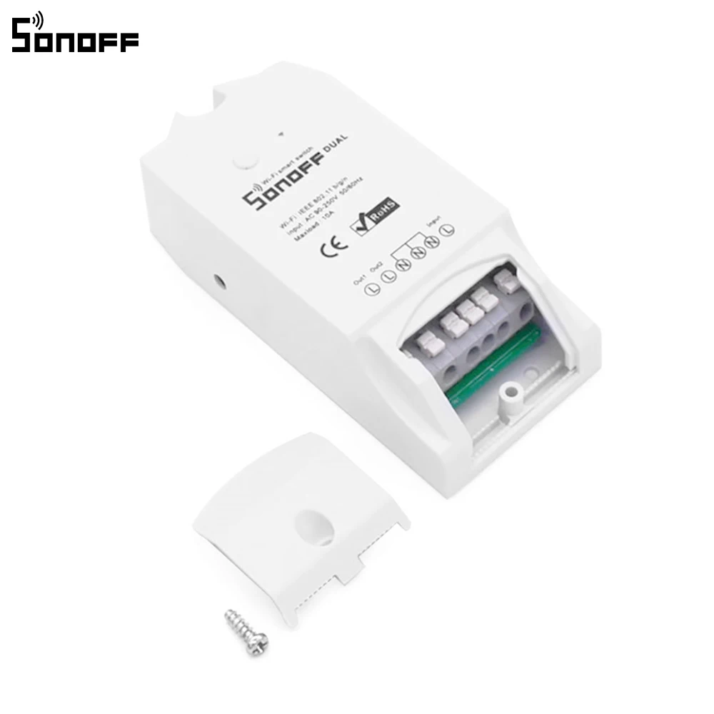 Sonoff двойной 2CH Wi-Fi Smart Switch дом дистанционного Управление Беспроводной выключатель универсальный модуль Таймер Wi-Fi переключатель умный дом Управление;