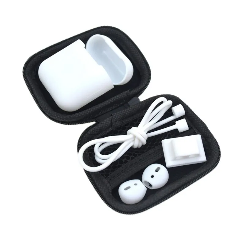 5 in 1 Watch Band Holder / Anti-lost Strap Protective / Silicone Case Cover / Eartips For Apple AirPods Earphones Charging Box