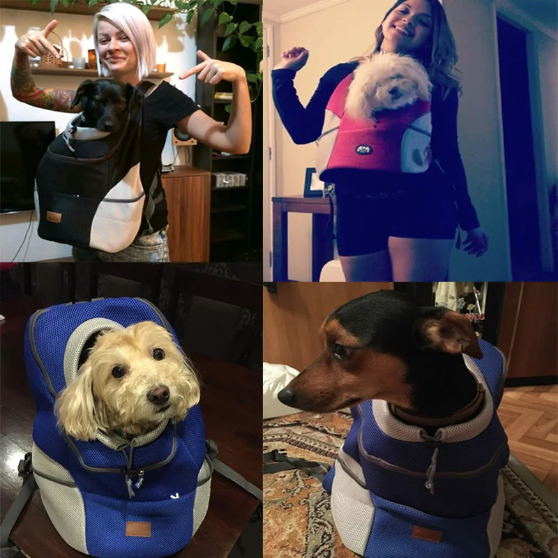 New Pet Backpack Dog Bags Dog Carrier Pet Dog Front Bag Puppy Dog Portable Travel Bag Mesh Backpack Head out Double Shoulder Bag