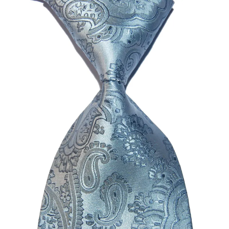 Шелковый галстук подарок для мужчин галстук с ярким узором серый 10 см Ширина бежевый модный жаккардовый тканый строгая Деловая одежда Свадебная вечеринка Рождество - Цвет: Светло-серый