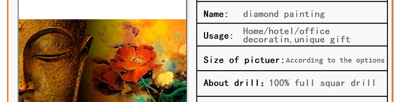 classic oil painting sewing rhinestone handicraft hobby cross stitch 3d diamond painting buddha saffron diy diamond embroidery1029_02