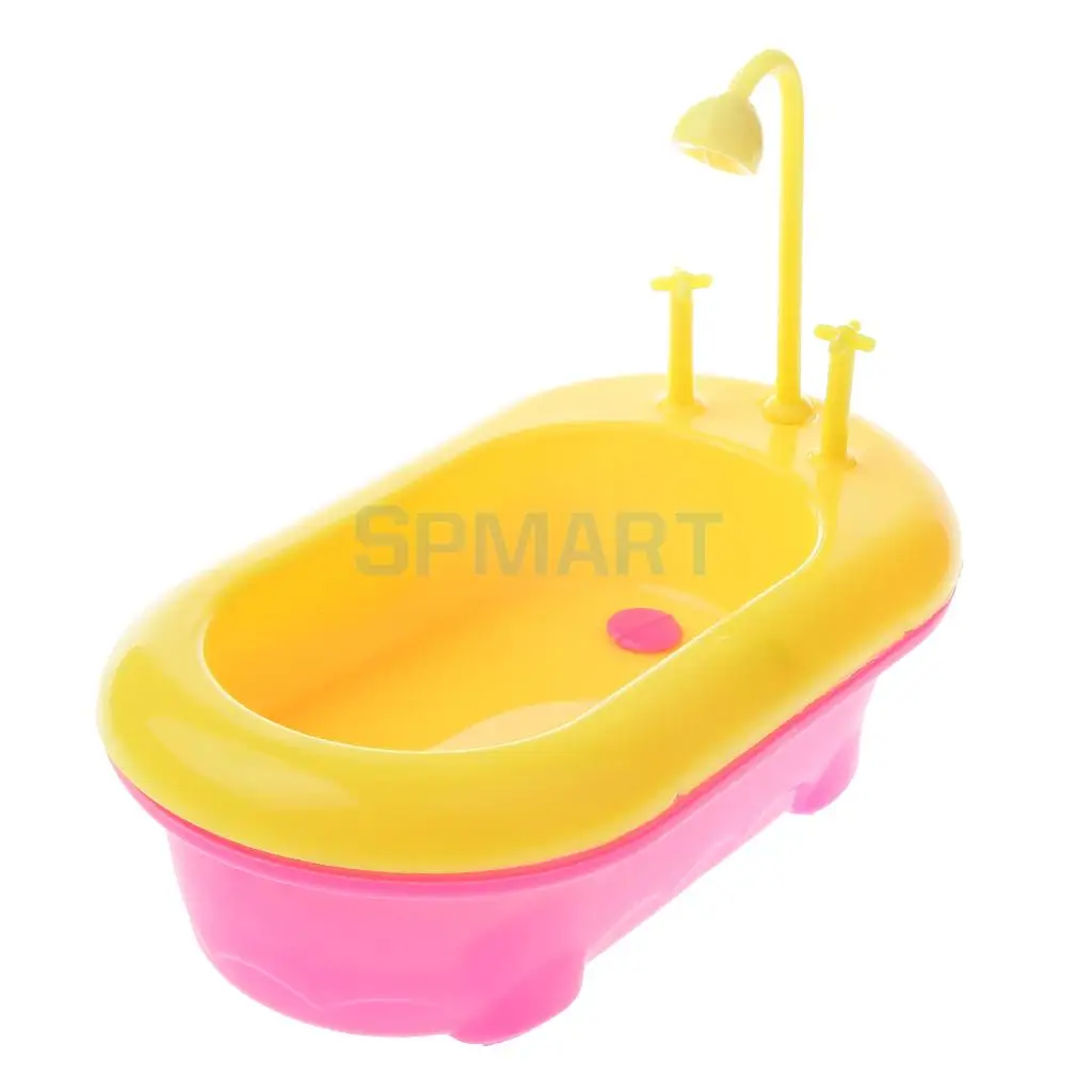 MagiDeal 1/6 Miniature MIni Bathtub+Toilet Model Dollhouse Furniture for 12 Inch Dolls Action Figures Accessory Children Toys