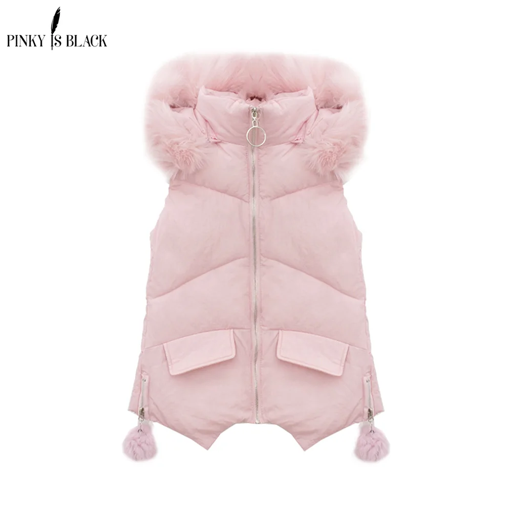 Женский короткий жилет PinkyIsBlack приталенный хлопковый с капюшоном без рукавов на