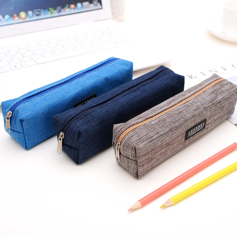 Креативный чехол для карандашей, простой дизайн, сумка для карандашей на молнии, вместительные держатели для ручек, школьные принадлежности, канцелярские принадлежности, пенал
