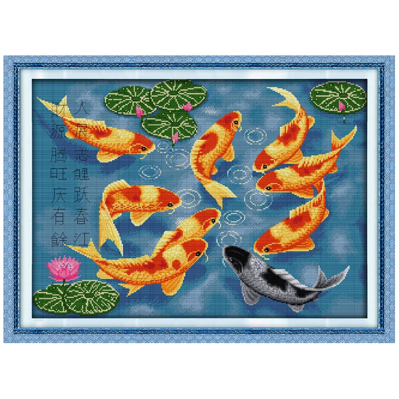 

Surplus Year after Year Counted Cross Stitch 11 14CT Cross Stitch Set Fishes Cross-stitch Kits Embroidery Needlework