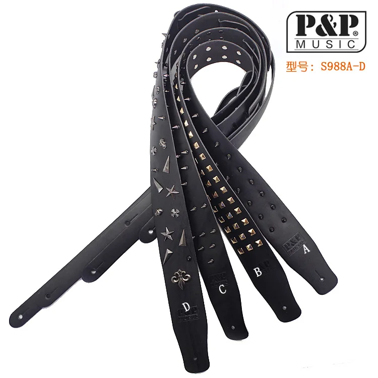 Guitar Strap real Leather metal Electric Guitar Strap