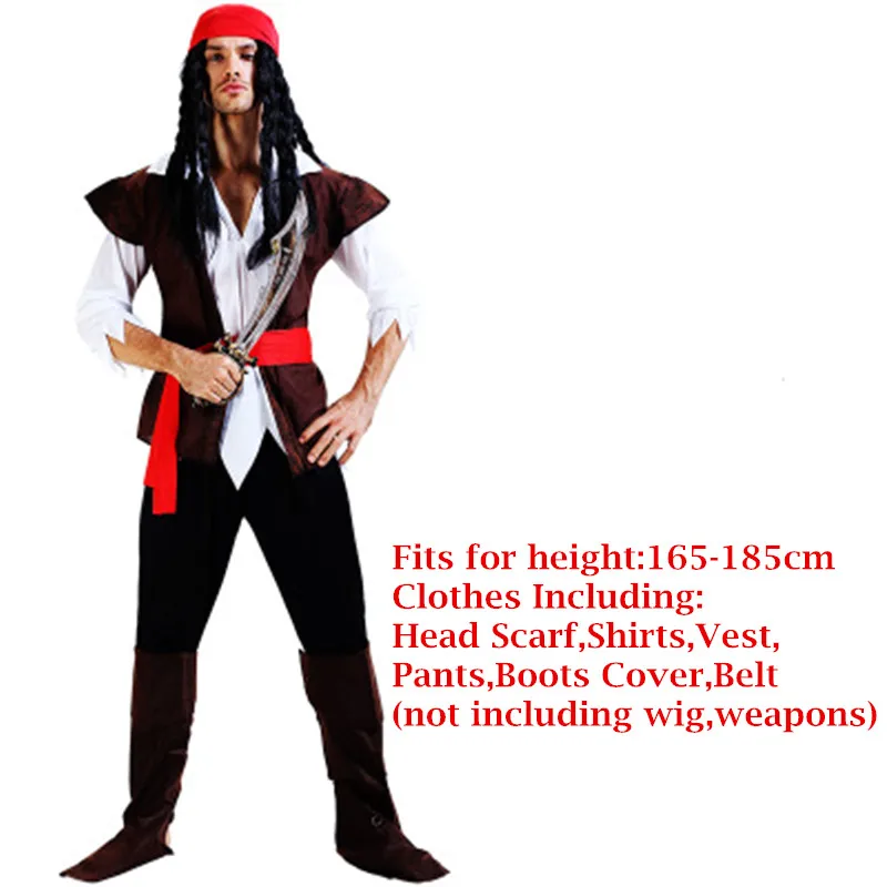 Женские и мужские для мальчиков и девочек; карнавальный костюм пиратов; Семейные костюмы пиратов для выступлений; вечерние костюмы на Хэллоуин - Цвет: men