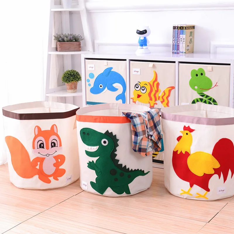 Preise Neue Große Cartoon Tier Klapp Leinwand Wäsche Korb Tragbare Kleiden Lagerung Korb Kid Spielzeug Veranstalter Kleinigkeiten Lagerung Box