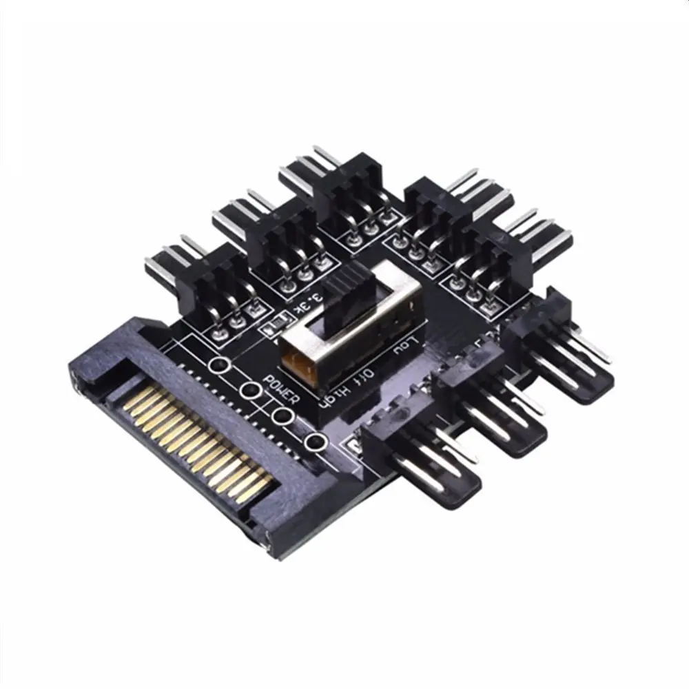 8 портовый кулер охлаждающий вентилятор разветвитель кабель 12 В PWM SATA 4 контактный