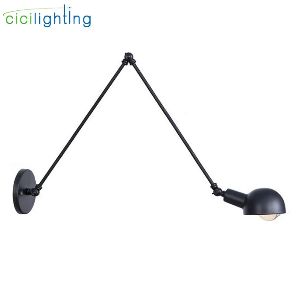 Ретро стиль L20/L30/L40cm черный двойной длинная рука качели робот Бра фонари Винтаж