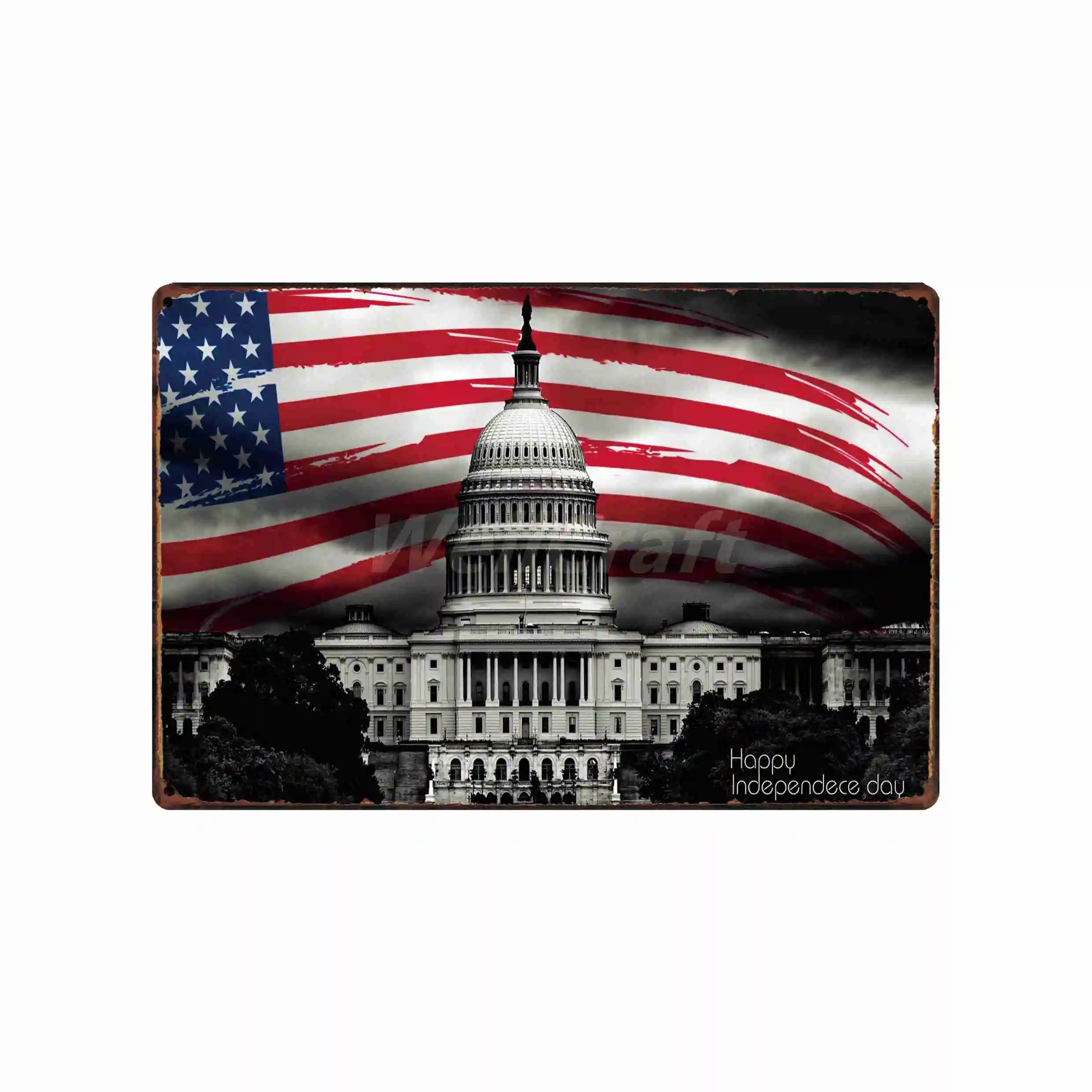 [WellCraft] счастливый 4 июля День независимости США оловянные знаки настенная доска на заказ металлическая живопись антикварная Бар Декор HY-1688 - Цвет: SA-4972