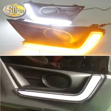Для Honda CR-V CRV 2017 2018 дневной ходовые огни светодио дный DRL Туман лампа дальнего света желтый сигнальные лампы