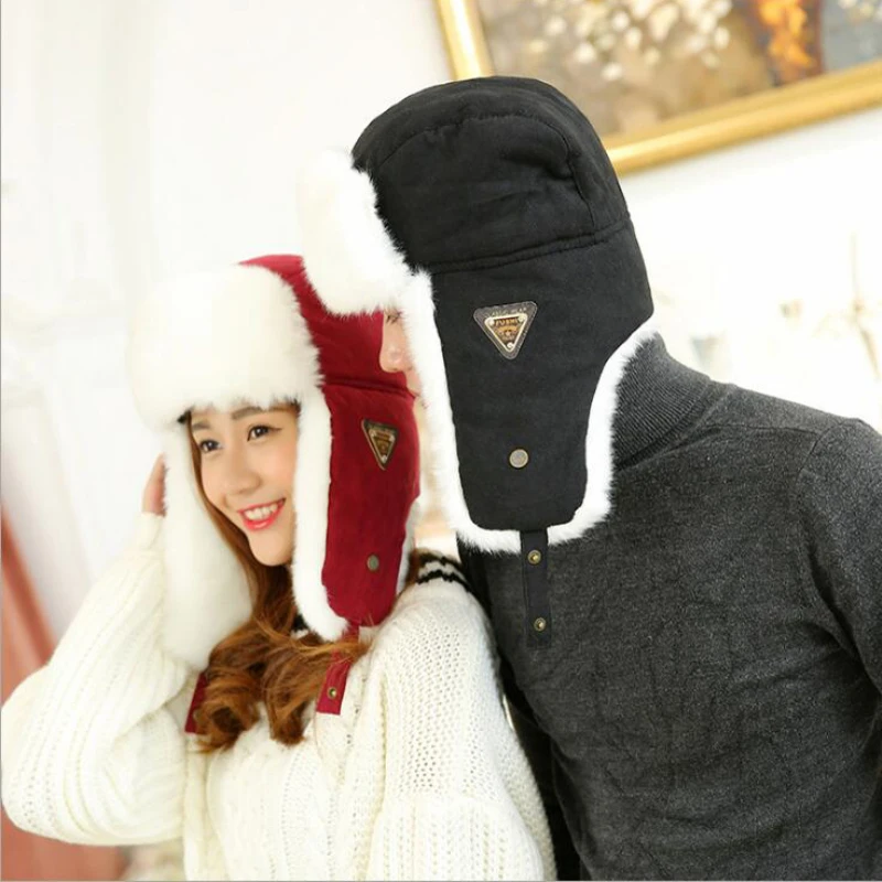 Зимняя шапка бомбер унисекс однотонная|bomber hat|bomber hats menrussian fur hat |