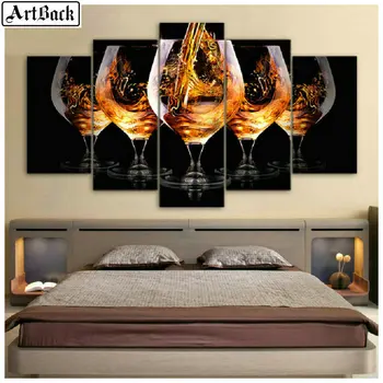 

5 spell diamond painting cup wine icon 5d full square drill diamond embroidery crafts living room decoration