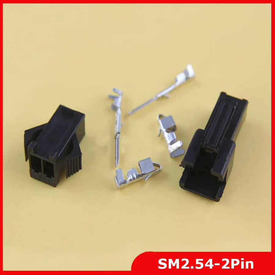 

free shipping 20Set JST 2.54mm SM 2 Pin 2 Way Multipole Connector plug With ternimal male and female