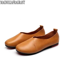 2017 Original Vintage Art handmade shoes Brand Genuine Leather Flats Women Shoes Shallow mouth Casual Fashion Women Shoes z297