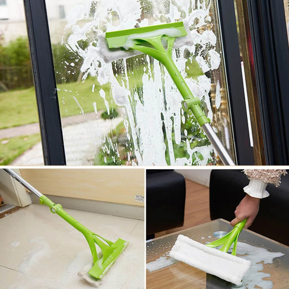 Telescopic Foldable Handle Cleaning Brushes Glass Sponge Mop Fur