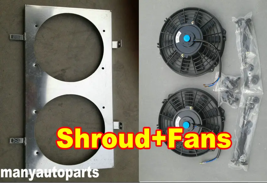 

For NISSAN SILVIA S14 S15 SR20DET Radiator Fan Shroud + 2x12"Fans