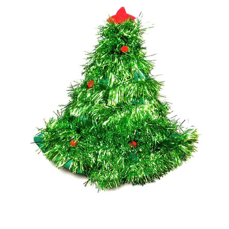 

1 Pcs/set Cute Christmas Hats Red Silver Green Tree With Star Christmas Caps For Adult And Kids Xmas Decor Home Party Supplies