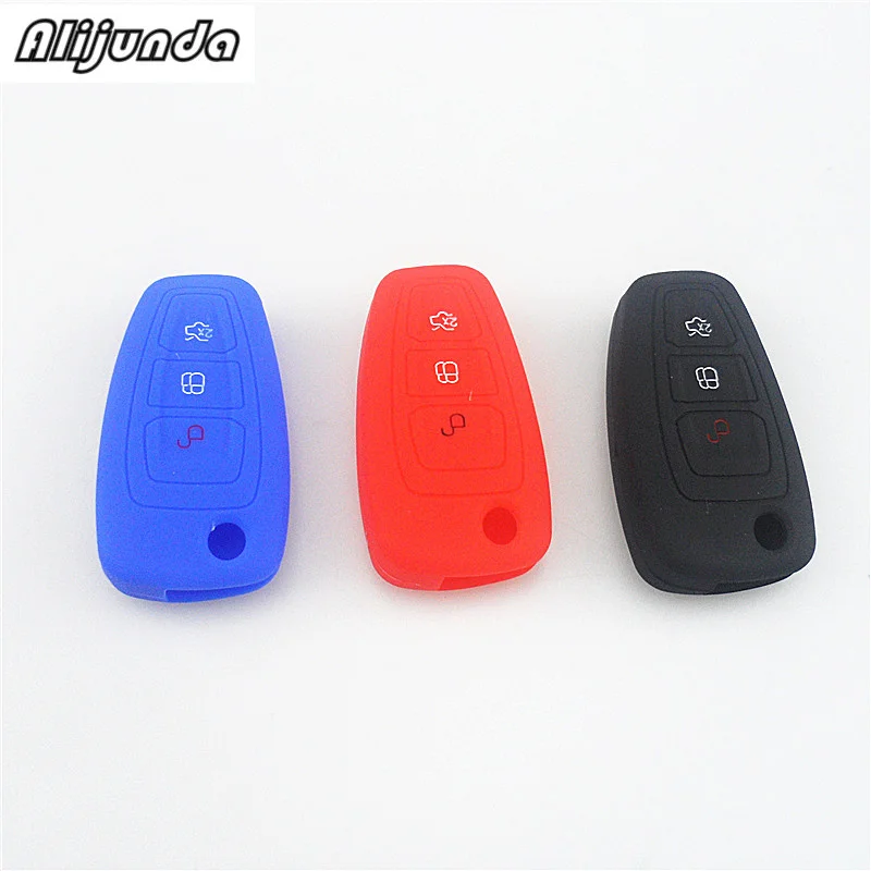 Silicone Rubber Key Fob Cover Case Set Skin For Ford Focus 3 ST Fiesta