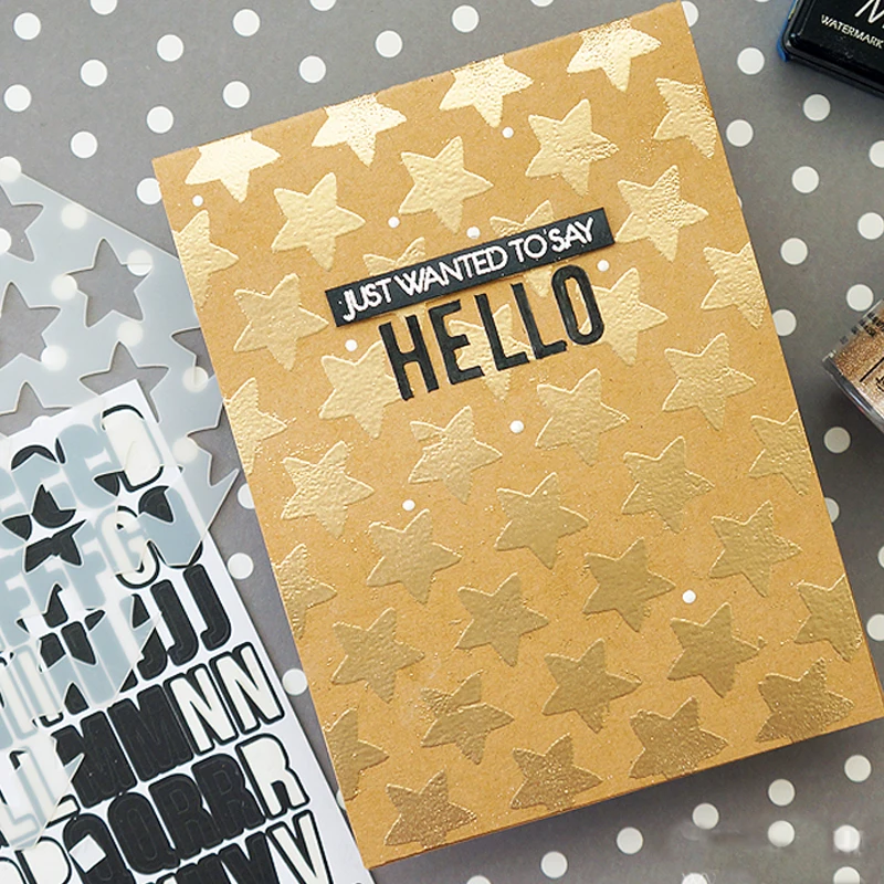 

Stars Background Plastic Stencil for DIY Scrapbooking Decorative Embossing Card Making Craft Painting Template 6x6 inch New 2019