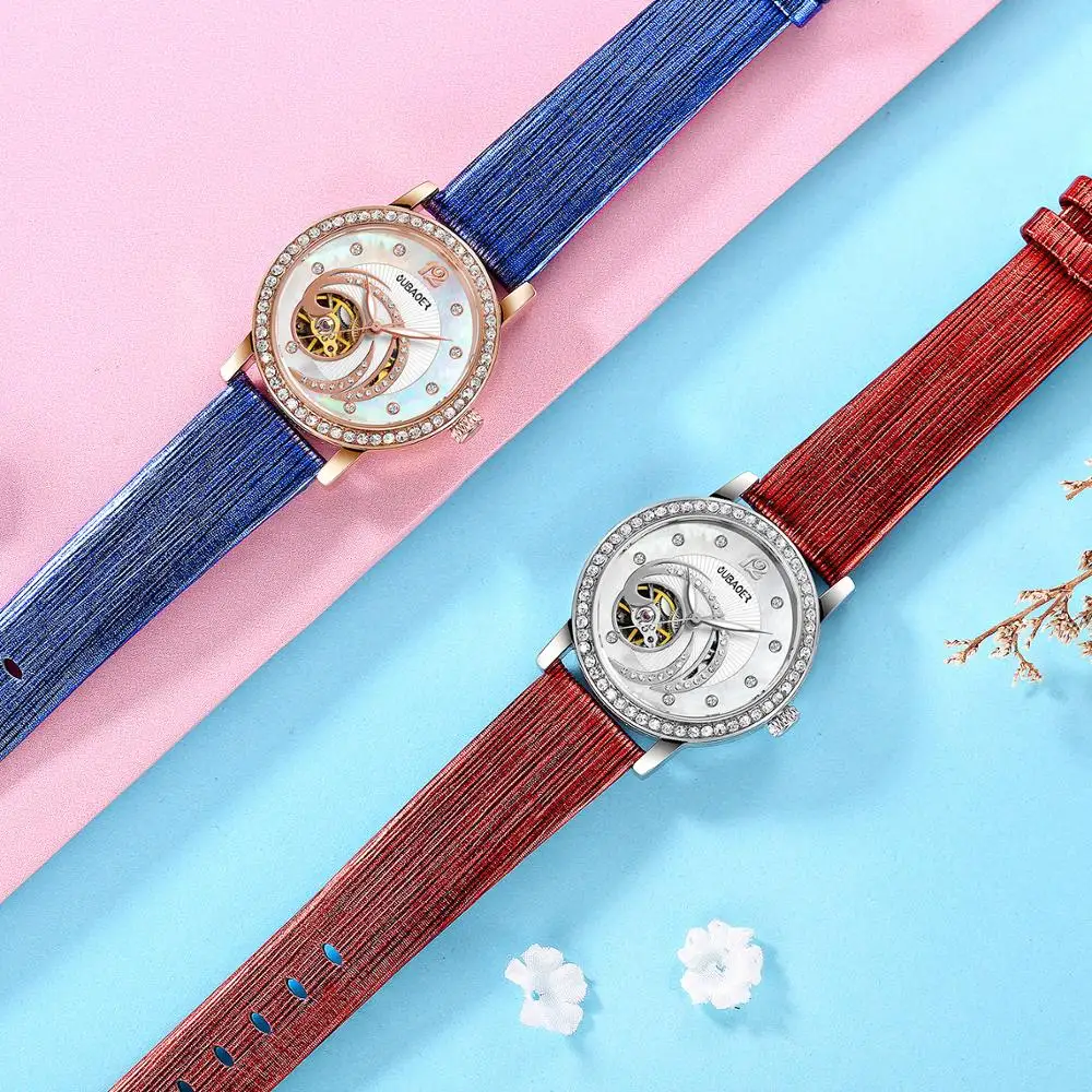 

Relojes OUBAOER Women's Watches Fashion Leather Wristwatch Ladies Watch Waterproof Clock Mujer Bayan Kol Saati Montre Feminino