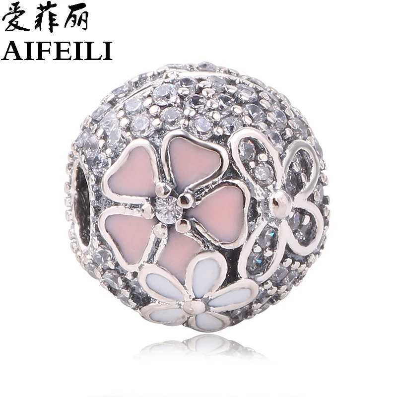 Prix pour AIFEILI Rose Fleur D'origine 925 Sterling de Verrouillage Clip Perles de Charme Convient Pandora Bracelet DIY Bijoux De Mode Femmes Prix pour AIFEILI Rose Fleur D'origine 925 Sterling de Verrouillage Clip Perles de Charme Convient Pandora Bracelet DIY Bijoux De Mode Femmes