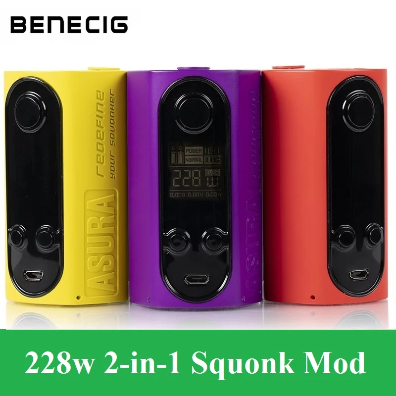 

Asura 228w 2-in-1 E-Cigarette Squonk Mod 18650 Battery Electronic Box Vape Mod Vaper Cigarro Eletronico Vaporizer