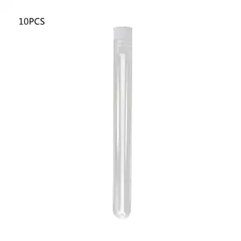 

10Pcs Plastic Test Tubes Lab Test Tool With Screw Cap Transparent 15 * 150mm